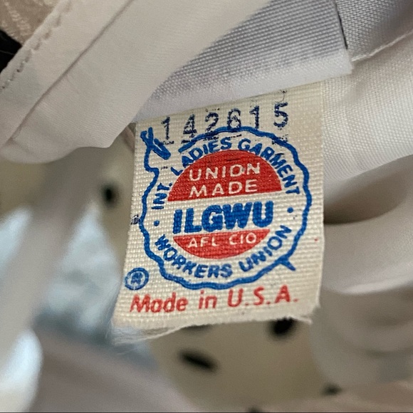 Vintage 1980’s SCAASI Boutique white black polka dot ruffle button up back dress - Picture 16 of 16